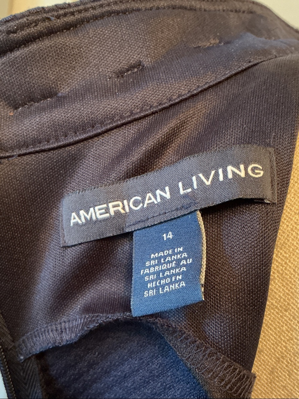 NWOT American Living Navy Mini Dress with White Embroidered Trim above knee - Picture 6 of 6